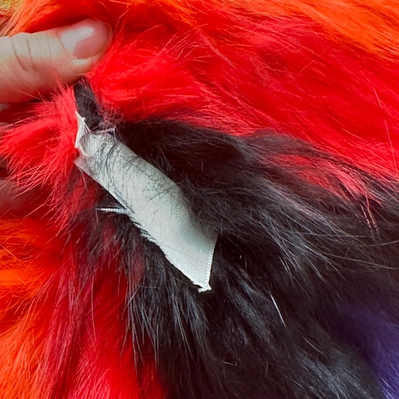 Alice + Olivia FAWN Rainbow Fur Jacket Pride - Size Small - Picture 8 of 11